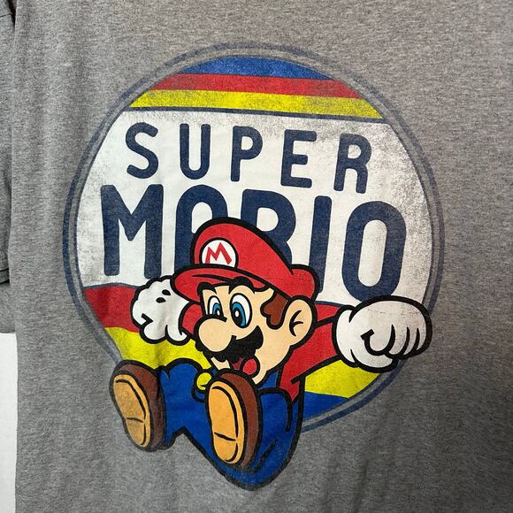Mens super mario gray tshirt plus size 3XL - Picture 3 of 4